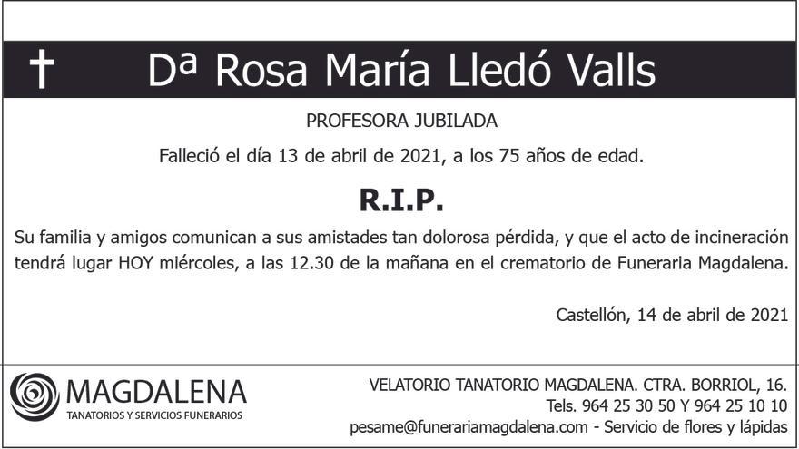 Dª Rosa María Lledó Valls