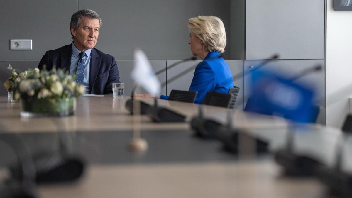 Alberto Núñez Feijóo se reúne con Ursula Von der Leyen en Bruselas.