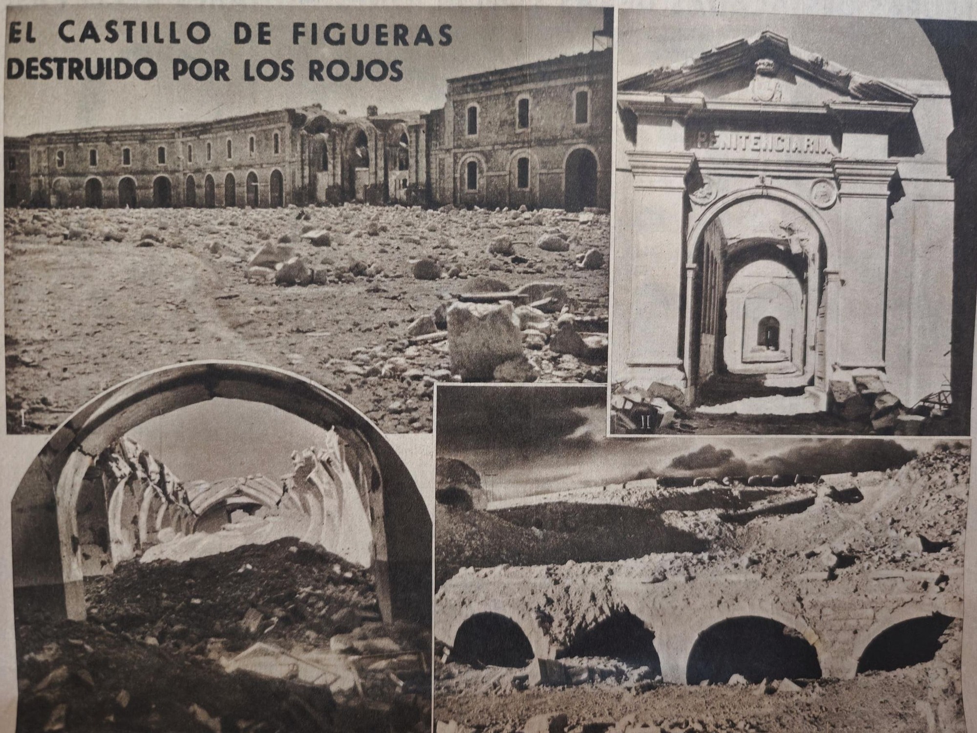 Imatges històriques del castell de Sant Ferran un 2 d'abril de l'any 1939.
