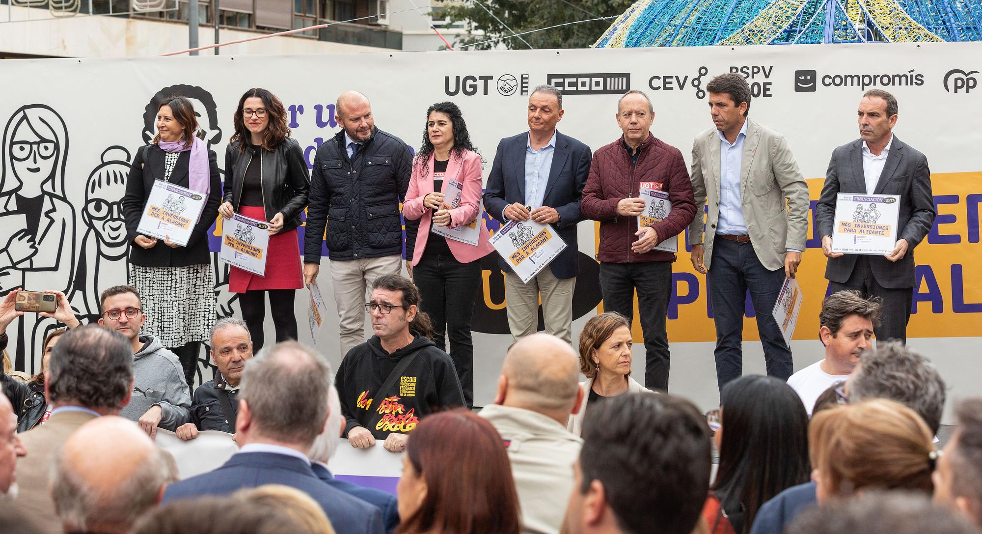 Concentración para reclamar una financiación justa para la provincia de Alicante