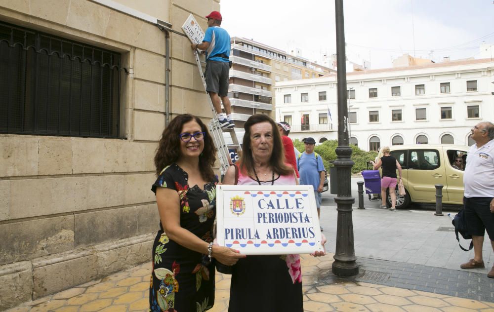 La periodista Pirula Arderius ya tiene su calle en Alicante