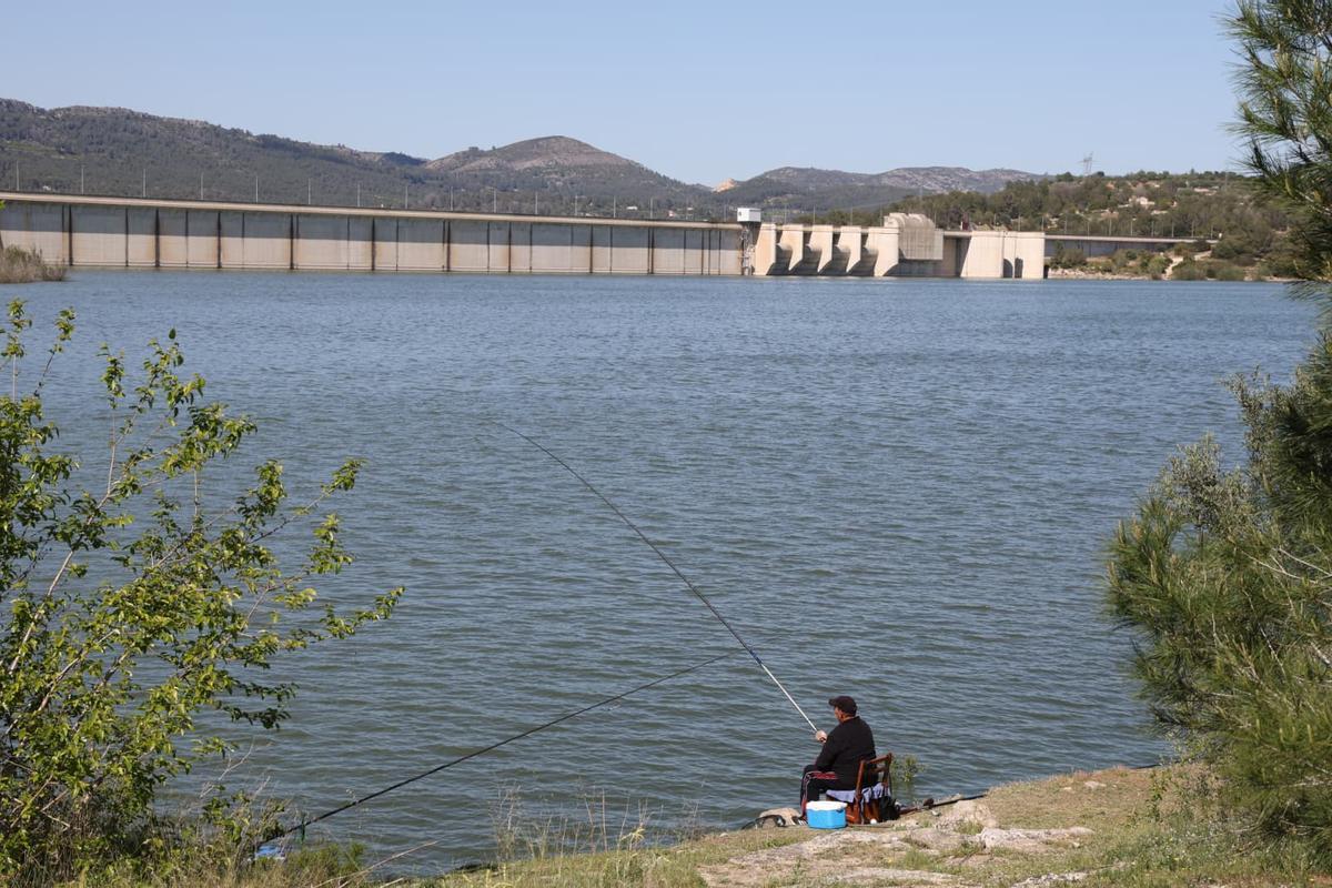 Embalse de Bellús. al 23 % de su capacidad, en una imagen de este jueves.