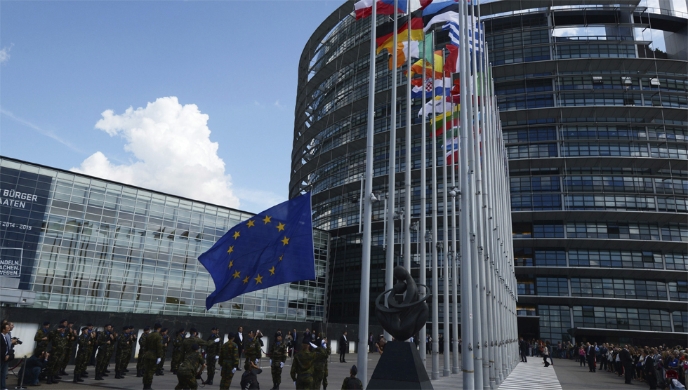 Vista exterior del Parlamento Europeo.