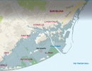 mapa aumento nivel del mar en Barcelona